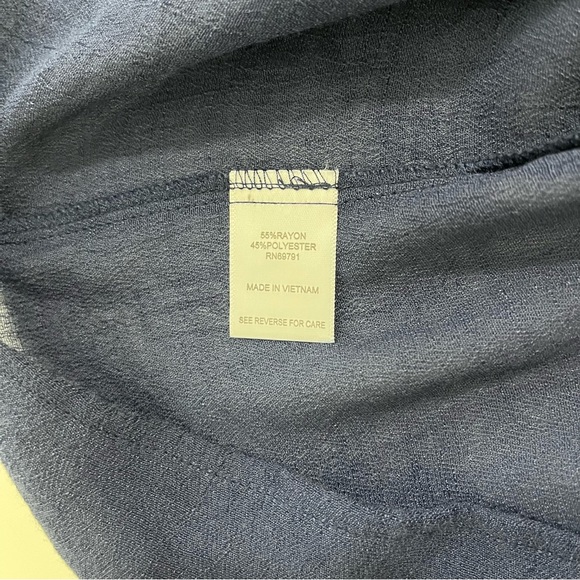 Westport Navy V Neck Tie Short Sleeve Top - Picture 10 of 14